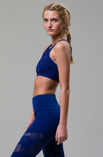 Image Title Onzie Heart Bra - Navy Honeycomb